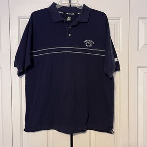 Vintage Penn State Polo Shirt Team Starter Large Navy Embroidered Logo NCAA L